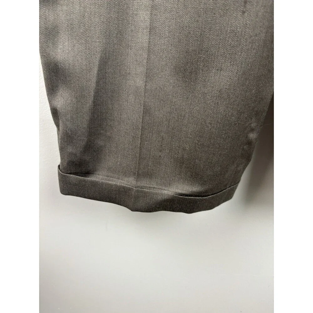 Vintage Bill Blass Men’s Suit 44L Taupe Gray 100% Wool USA 80s 90s Power Suit